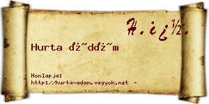 Hurta Ádám névjegykártya